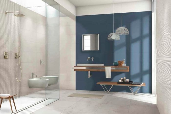 Tile Marazzi Colorplay Blue Struttura Cabochon 3D 30x90 / Marazzi Colorplay Blue Struttura Cabochon 3D 30x90 (M4KZ)