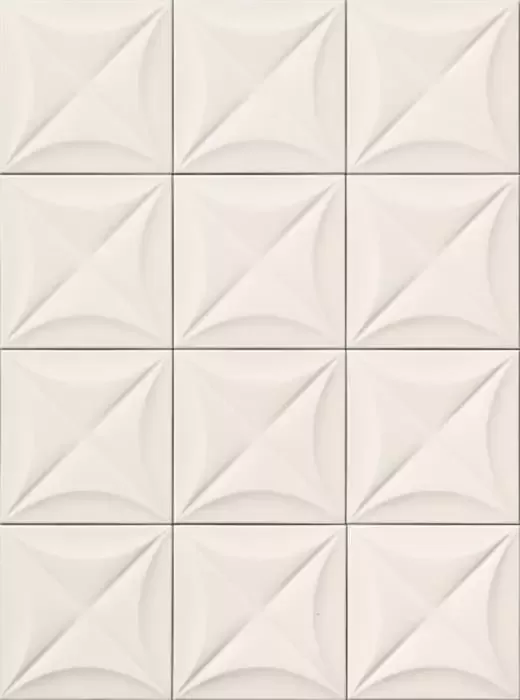 Stoneware Marca Corona 4D Flower White 20x20 / Marca Corona 4D Flower White 20x20 (E063)