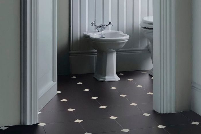 Porcelain stoneware Grazia Ceramiche Retro Coal Ottagono 20x20 / Grazia Ceramiche Retro Coal Ottagono 20x20 (REO2)