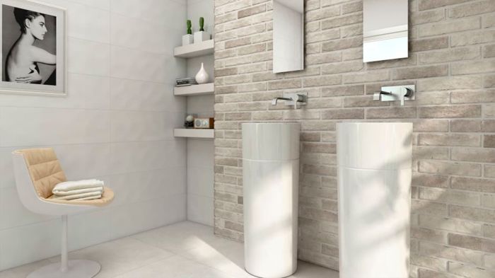 Porcelain stoneware Pamesa Brickwall Tortora 7x28 / Pamesa Brickwall Tortora 7x28 (15-889-297-2961)