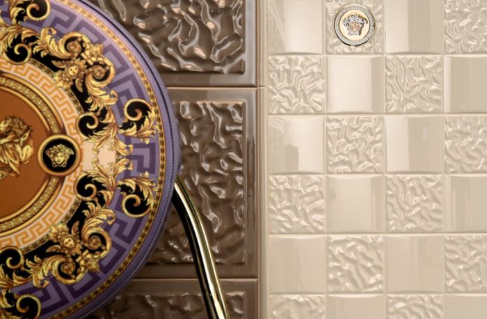 Tile Versace Gold Riverstimenti Aqua Crema 25x75 / Versace Gold Riverstimenti Agua Crema 25x75 (68672)