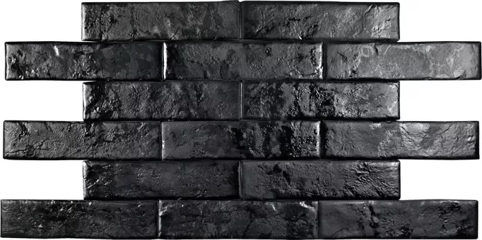 Porcelain stoneware Pamesa Brickwall Negro 7x28 / Pamesa Brickwall Negro 7x28 (15-889-003-2961)